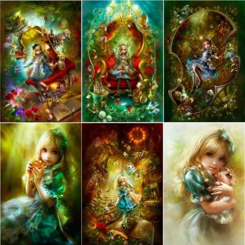 Cuadros full square 5d diamond painting kit complet Girl cartoon cat horse animal embroidery dirll drawing Cross stitch mosaic