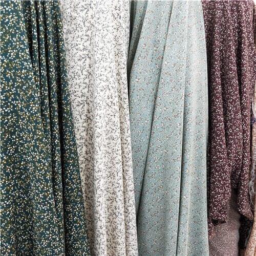 Small floral print impervious chiffon fabric shirt Korean dress chemical fiber garment fabric
