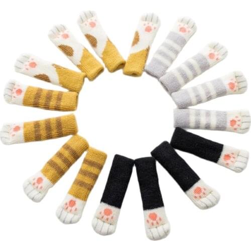 Pet Dog Cat Sock Anti Slip Mat Furniture Leg Feet Rug Caps Cat Claw Chair Legs Socks Table Protector Supplies