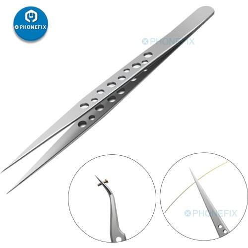 Phone Repair Electronics Industrial Tweezers Anti-static Anti-acid Curved Straight Precision Stainless Forceps Hand Tools Sets