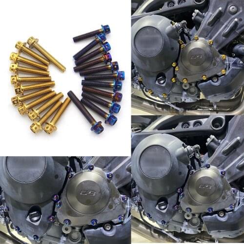 SEMSPEED Burned Blue Motorcycle Stainless Steel Brake Pump Screws Bolts Nuts For YAMAHA MT-09 XSR900 MT09 FZ-09 2014-2019 2020
