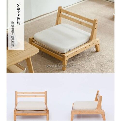 Japanese Legless Zaisu Chair With Cushion Bamboo Backrest Chair Tatami Chair Leisure and Room Chair Portable Floating Window