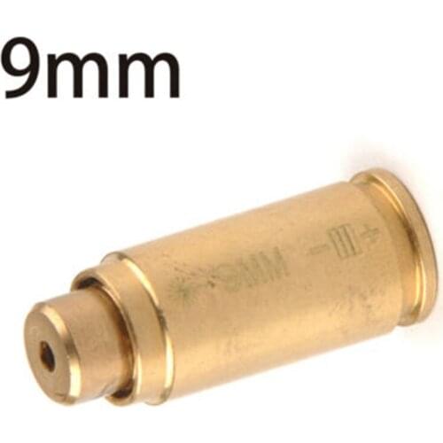 Tactics CAL 9mm Cartridge Brass Bullet Shape Calibrator Red Laser Bore Sight Hunting With Battery