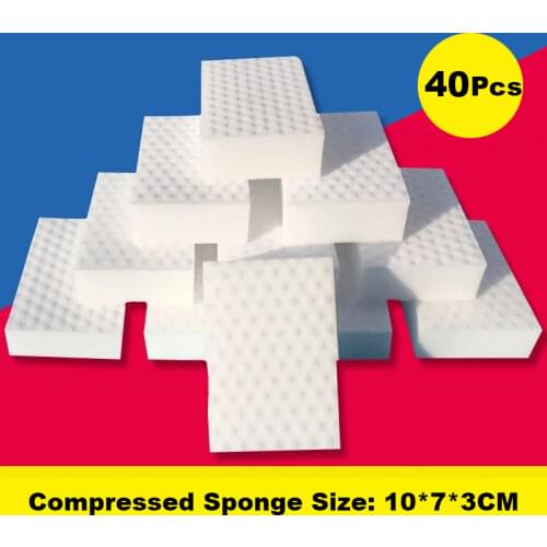 ZhangJi 40 Pcs Melamine Sponge Compressed Magic Erasers Shoes Kitchen Bathroom Multi-function Cleaning Tools Quality Supplier