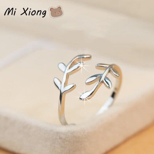 Mi Xiong real 925 sterling silver rings for women unique leaf winding elegant anniversary birthday gift charm cute brand jewelry