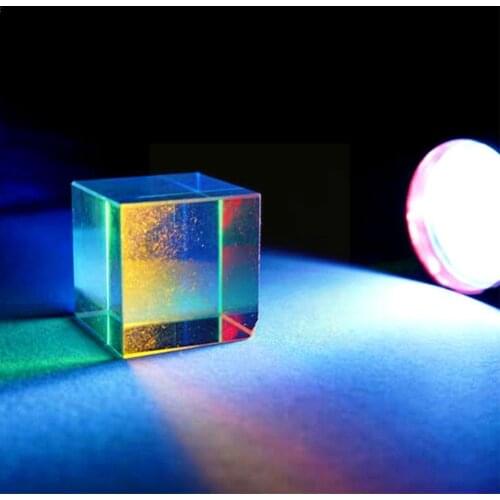 1PC Prism Six-Sided Bright Light Combine Cube Prism Experiment Prism Optical Stained Instrument Splitting Beam Glass G5S3