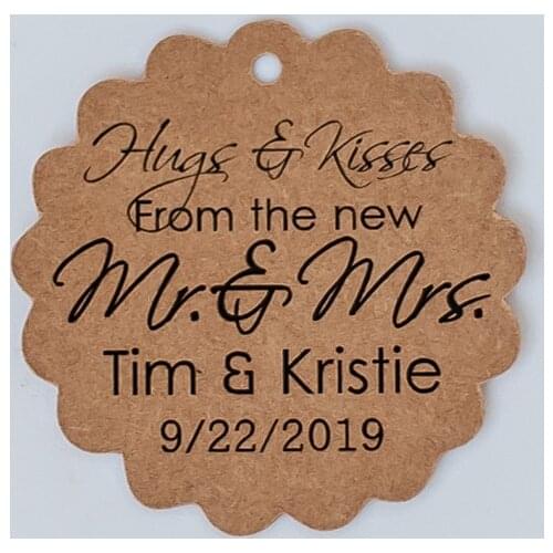 150 pcs diameter 50 kraft/white Petal form paper label Greetings thank you tags personalized tag Label customization