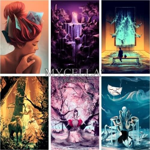 Diamond Embroidery Reality World DIY Diamond Painting Cartoon Girl Full Round Rhinestone Cross Stitch Home Decor Christmas Gift