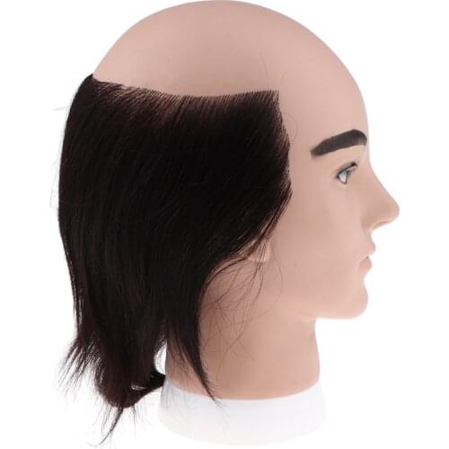 7.9’’ Black Male Mannequin Head 100% Human Hair Hairdressing Styling Mannikin Head for Stylist Training Practice