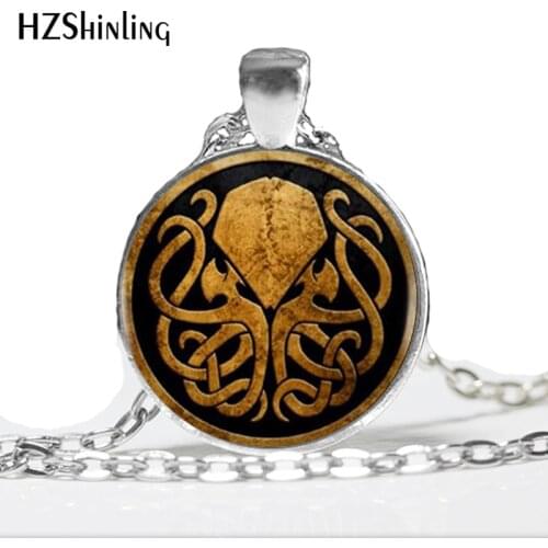 Cthulhu Pendant Necklace Handmade Bronze Copper Chain Long Vintage Necklace Women Jewelry A-014 HZ1