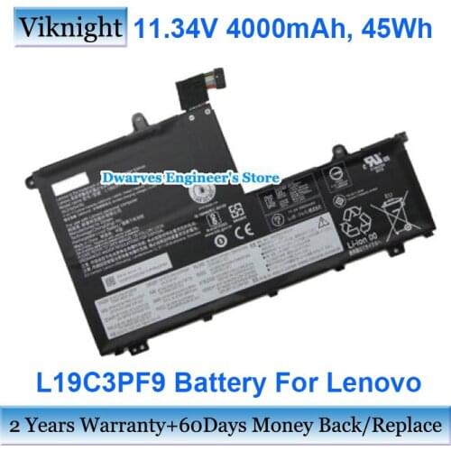 11.34V 4000mAh L19C3PF9 Battery For Lenovo SB10X55571 L19M3PF9 SB10X55573 Li-Polymer Rechargeable Laptop Battery Packs