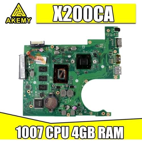 X200CA mainboard 1007 CPU 4GB RAM REV2.1 X200CA notebook motherboard For ASUS X200CA X200CAP Laptop Motherboard 100% Test work