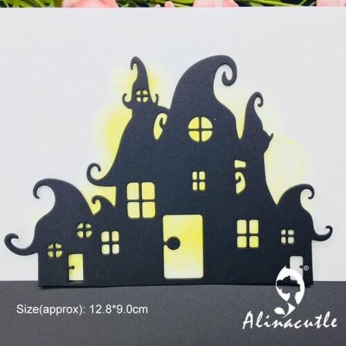Die Cut Metal Cutting die Halloween Castle Scrapbooking Paper Craft Handmade Card Punch Art Cutter Die Cut Alinacutle