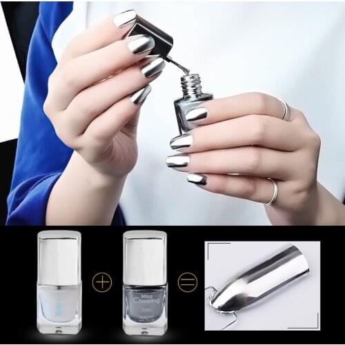 7ml Metalic Nail Polish Silver nagellak Nail Art Varnish vernis ongle Silver Mirror Chrome Nail Polish Nail Art Tools TSLM1