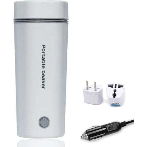 12V 24V 110V 220V Mini Portable Travel Electric Kettle Teapot Heating Cup Stainless Steel Thermal Bottle Flasks Thermos Outdoor