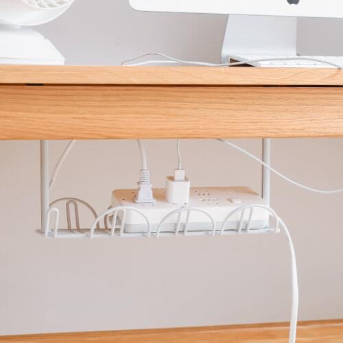 Wire Socket Organizer Home Living Room Storage Rack Under Desk Cable Management Tray Shelf Strong Hanging Basket Socket Storage