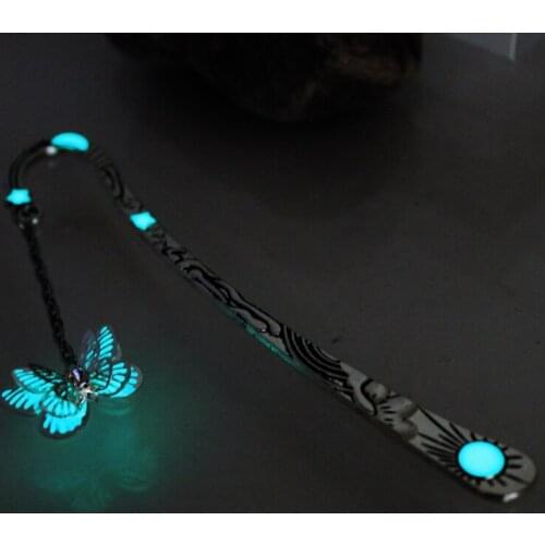 Multilayer butterfly BOOKMARK GLOW in the DARK Sun moon and Stars lead free metal alloy bookmark