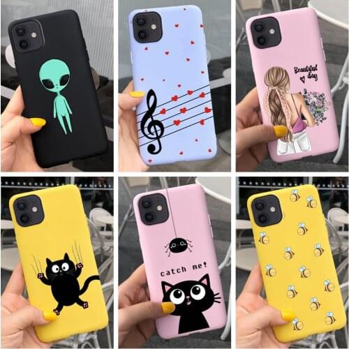 Soft TPU Case For iPhone 11 Pro Max Cover For iPhone11 Pro Max Case Cute Alien Cat Bee Capa Funda For iPhone 11 11Pro Soft Coque