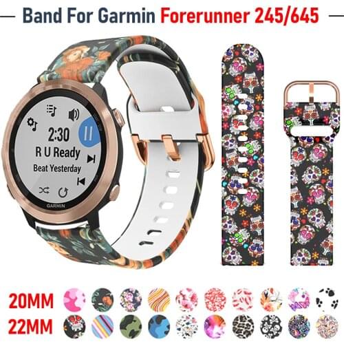 20/22mmSoft Silicone Strap for Garmin Forerunner 245 Music Watch Watchband for Garmin Forerunner 645 Watch Wrist Band Bracelet