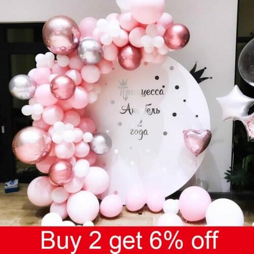 DIY Pink Balloon Garland Arch Kit Balloon Chain Decoration Latex Balloons Set for Baby Shower Wedding Birthday Party Decor