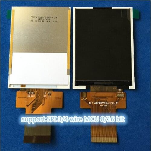 2.8 inch LCD display No touch ILI9341 drive IC 40 pin compatible SPI 3/4 wire MCU 8/16 bit