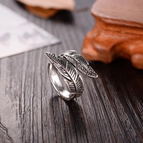New Gothic Men Feather Rings For Women Jewelry Birthday Gift Romantic Wedding Engagement Drop Shipping 2021