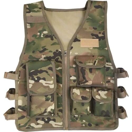 Children Outdoor Summer Camp Training Games Armor Plate Protective Gear Vest Tops Kids Camouflage Molle Tactical Mini Waistcoat