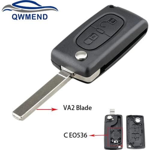 BHKEY Remote Car key flip For peugeot 207 307 308 407 607 807 2/3/4 Buttons HU83/VA2 For Citroen C2 C3 C4 C5 C6 Car Key Shell