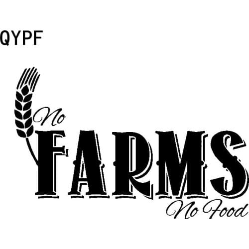 QYPF 16CM*10.3CM Interesting No Farms No Food Vinyl Decoration Car Sticker Decal Black Silver C15-2857