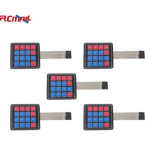 RCmall 5PCS 4 x 4 Matrix Array 16 Key Membrane Switch Keypad Keyboard for Arduino AVR PI​C