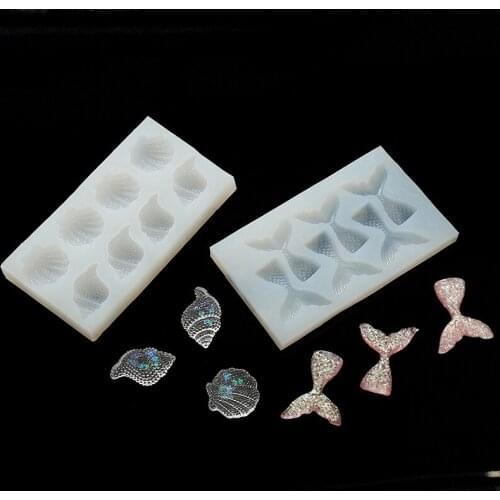 Shell Mermaid Tail Silicone Chocolate Mold Fondant Cake Decorating Tools Fish Tail Resin Moulds Jewelry decoration mould