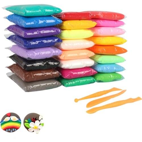 24 Colors Light Clay Air Dry Polymer Plasticine Modelling Clay Super Light DIY Soft Creative Handgum Educational Clay Toys