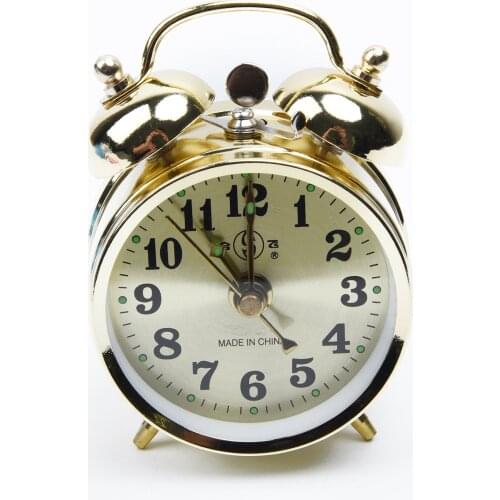 Quality Vintage Mechanical Alarm Clock Retro Iron Double Bell Clock Bedroom Living Room Decor