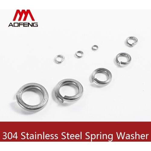 304 Stainless Steel Screw Spring Washers M2 M2.5 M3 M4 M5 M6 M8 M10 M12 M14 M16 M18 M20 M22 M24 M27 Washers for Bolt Fasteners