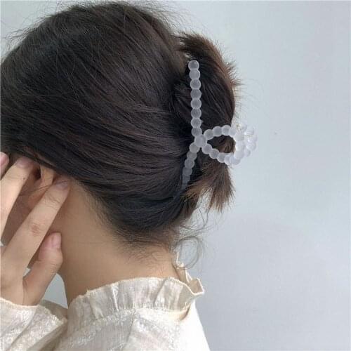 Woman Plastic Bead Hairpin Elegant Hair Accessories Women Hair Claws Clips Ladies Fashion Headwear Barrette Chic Hairgrip