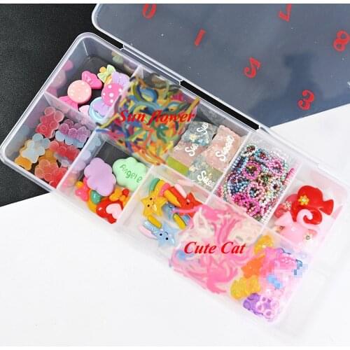 10model(40PCS) Nail box Rhinestones Charms ,Nail Tips Box Kawaii Sweet Nail Art Decorations Gems Manicure Charms Rhienstones#1bo
