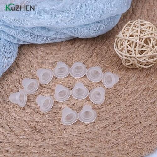 100Pcs Plastic Microblading Tattoo Ink Cup Cap Pigment Clear Holder Container For Needle Tip Grip Power Supply