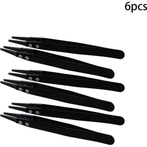 Utoolmart 2~6pcs Anti-static Tweezers Replaceable Tip Stainless Steel Tweezer ESD- 242/249 for Electronics Jewelry-Making Lab