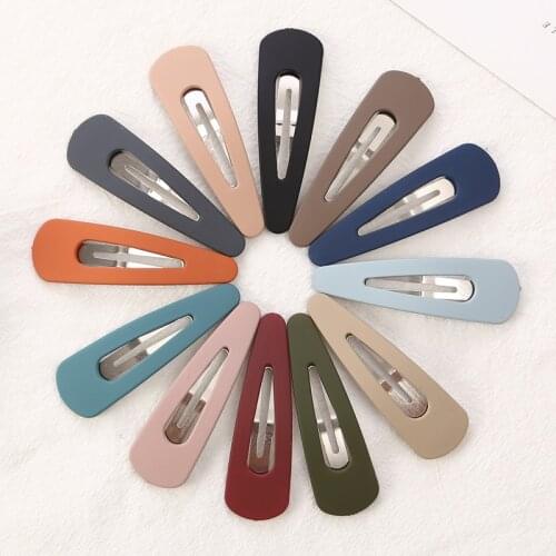 2019 New Fashion Hair clips For Girls Frosted Color Water Drips 7cm Size Elegant Hair Pins Hot Sale Barrettes Hair Accessories