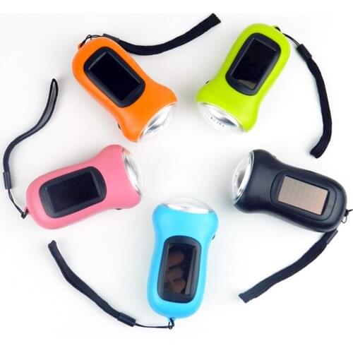 50pcs/lot Mini Portable Hand Crank Dynamo 3 LED Solar Powered Flashlight Camping Torch solar energy Hand Shaking