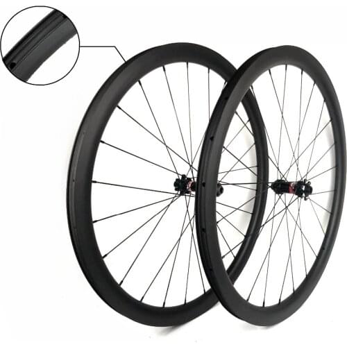700C carbon wheels 38mm depth 25mm width compatible Clincher&Tubeless Road disc brake bike wheelset with novatec 411/412 hubs