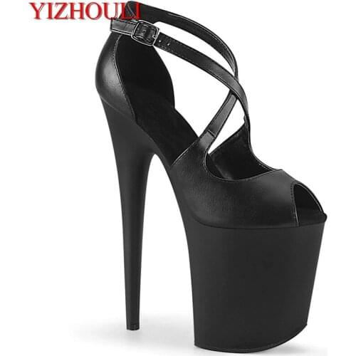 8 inch, summer sandals, pole shoes for parties and nightclubs, cross buckled vamp, 20 cm high heel models, dancing shoes