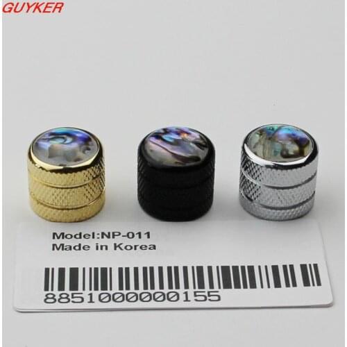 ABALONE PUSH-ON Guitar Knobs Coarse Knurl Electric Bass Potentiometer Cap