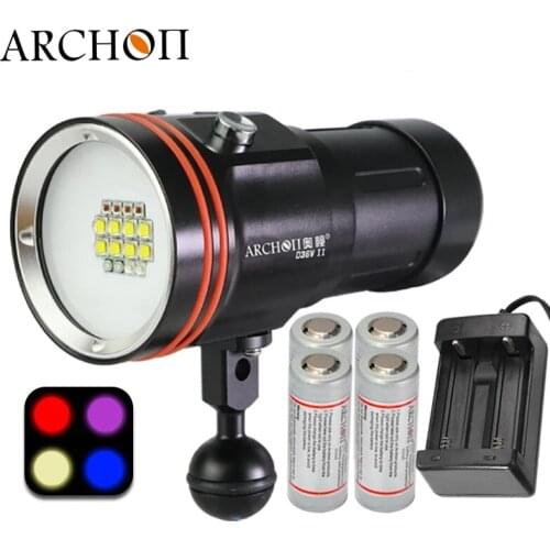 ARCHON D36V II W43VP ( W42VR D36VR D37VP W43VP Upgraded version) 6000lm Underwater Video Light Diving Flashlight Torch