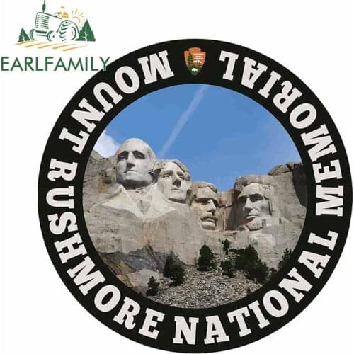 EARLFAMILY 13cm x 13cm Auto Car Stickers for Mount Rushmore National Memorial Logo Waterproof Car Wall Decoration Vinyl Wrap