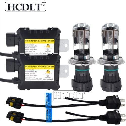 HCDLT Car Slim Ballast DC 55W H4-3 HID Conversion Kit H4 Bixenon H4-3 HID Hi/Lo Beam Bulb Lamps 55W 6000K 8000K 4300K 5000K