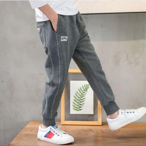 Pants Boys Children Spring Autumn Contrast Stitching Side Pockets Badge Embroidery Trousers Kids Casual Clothing Clothes For Boy