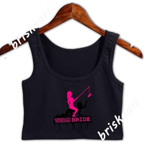 Team Bride Crop Top Women Funny Casual Graphic Top S-XXL Pictures Letters Cute Summer Style Vest