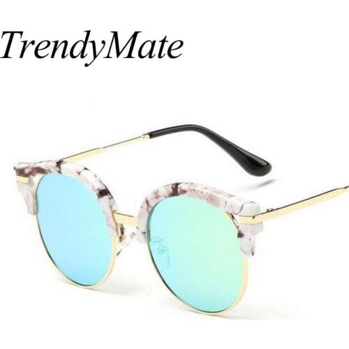 Hot 2017 Fashion Round Sunglasses Women Eyewear Brand Designer Glasses Multi Color Points Sun Glasses Shades Gafas De Sol 078M