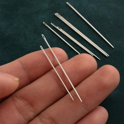 10pcs Leathercraft Sewing Needles Large Eye Blunt Stitching Needle Harness Round-pointed Needle Leather Hand Sewing Blunt